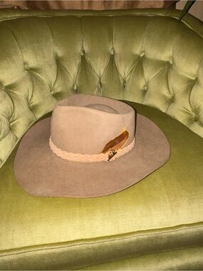 Akubra Snowy River Pure Felt Hat Wester Cowboy Australian Size 55 Tan Beige